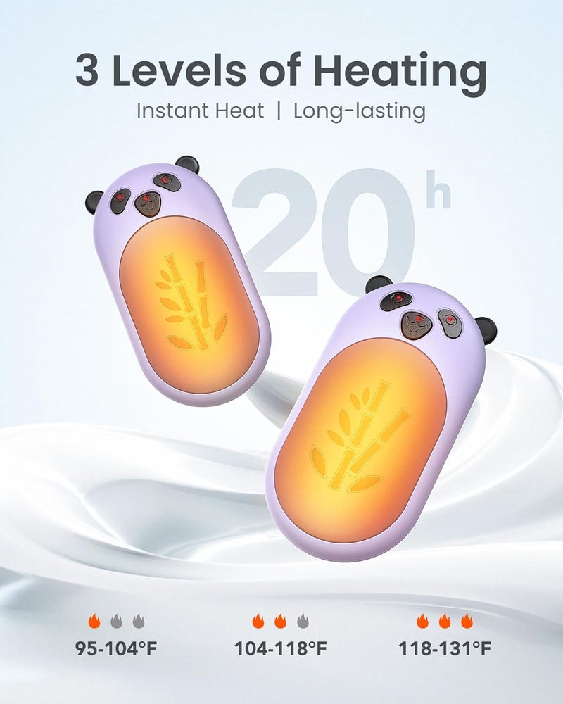 AaoLin Hand Warmers Rechargeable 2 Pack, 6000mAh Electric Hand Warmer Reusable, 20Hrs Long Heating, Portable Pocket Heater Handwarmer for Women Men, Outdoor Camping, Hunting Gear - Image 3